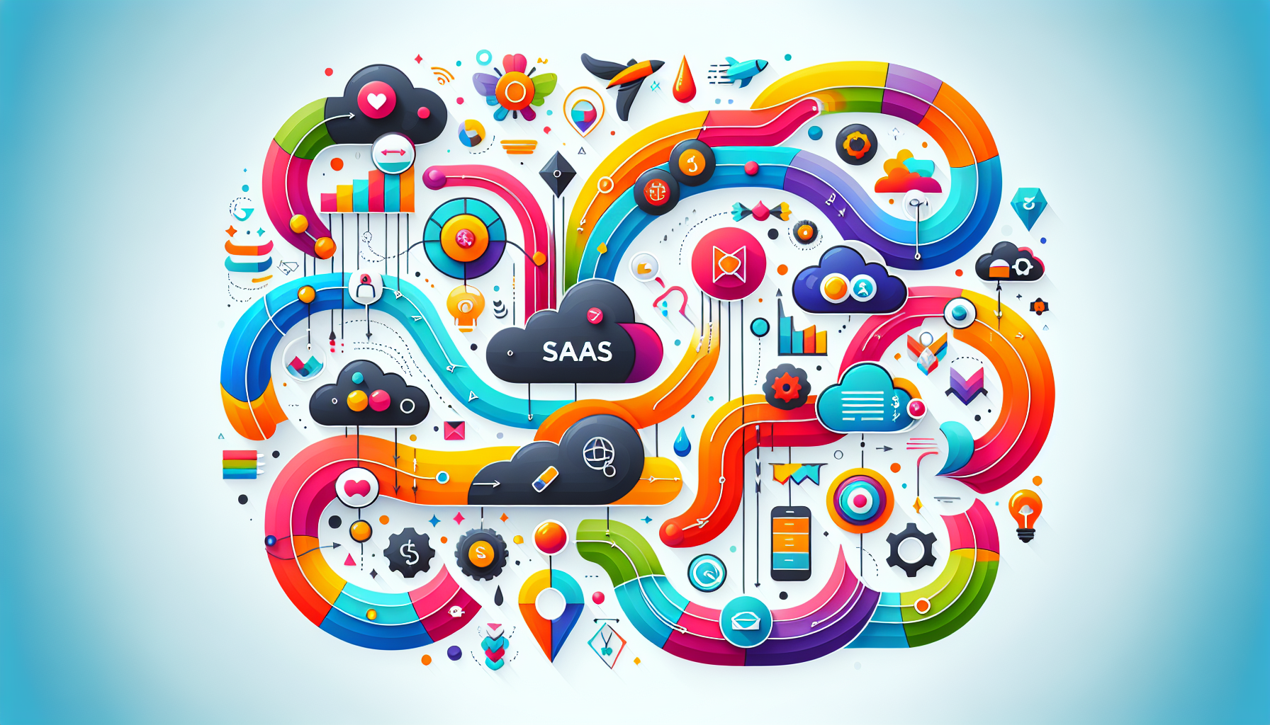 An illustration explaining the SaaS business model.